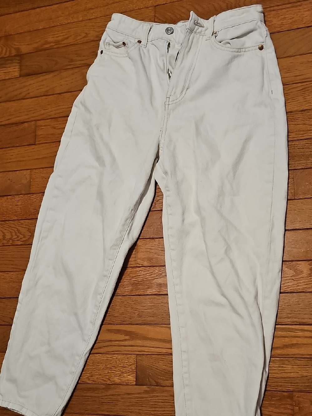 Men's White Casual Pants - Classic Straight Fit